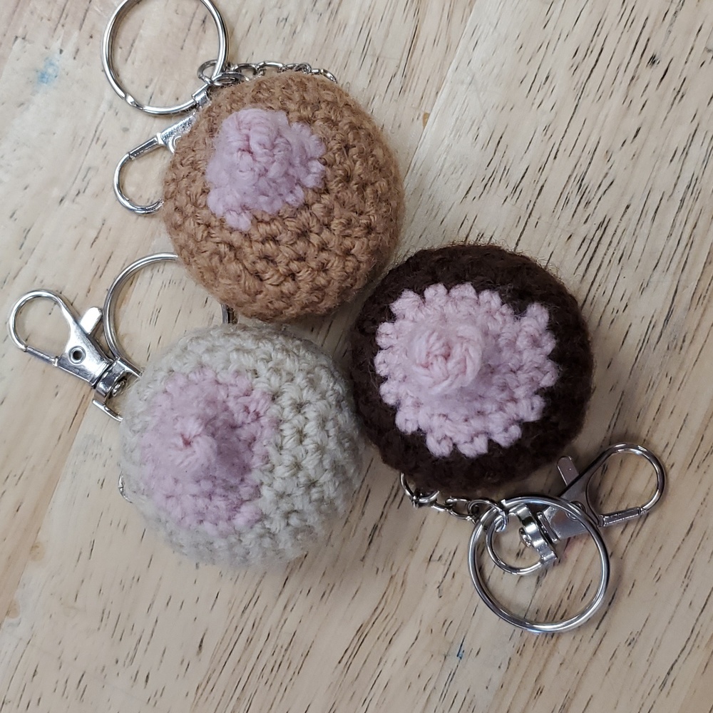 SAVE THE TATAS Booby Keychains Purse Charms Profits to Breast Cancer Research